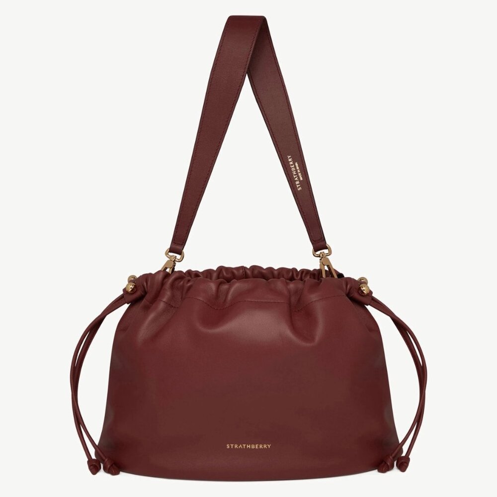 NIB Strathberry Charlotte Midi Drawstring in Oxblood